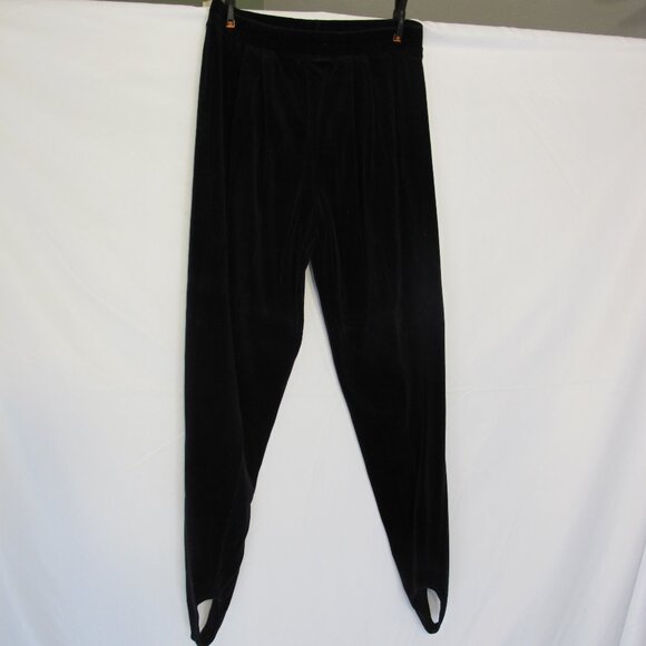 Delia McKain black velour stirrup pants  XL - Picture 1 of 3